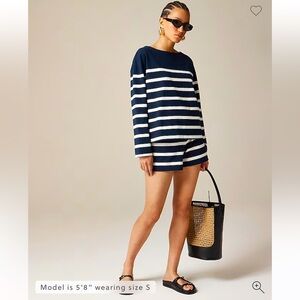 Mariner Relaxed Boatneck T shirt AND shorts Navy and White Striped